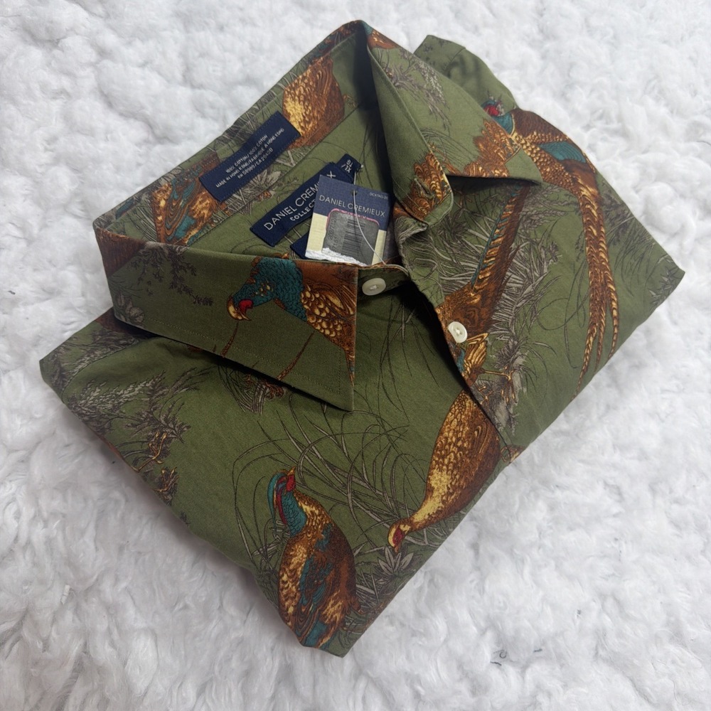 Daniel Cremieux Men's Cotton Birds Pheasants Print Shirt XL Hunting Button New!